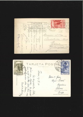 Stamp of Spain 1891-1955, Group of 65 covers addressed to Switzer