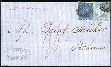 Stamp of Mauritius 1859 Wrapper from Port Louis via Aden to Batavia,
