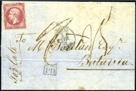 Stamp of France 1855 Lettre du bureau français de Smyrne via Alexa
