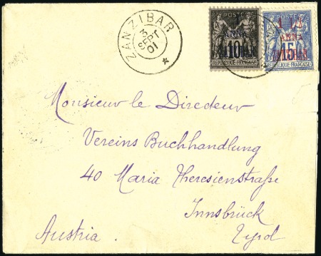 Stamp of Zanzibar » The French Post Office (1889-1904) 1901 (Sep 3) Envelope from the Catholic Mission (c