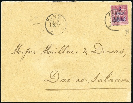 Stamp of Zanzibar » The French Post Office (1889-1904) 1901 (Sep 7) Envelope sent double letter rate to D