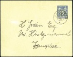 Stamp of Zanzibar » The French Post Office (1889-1904) 1893-99, Group of 4 covers/cards, incl. 1/2a on 5c
