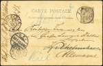 Stamp of Zanzibar » The French Post Office (1889-1904) 1893-99, Group of 4 covers/cards, incl. 1/2a on 5c
