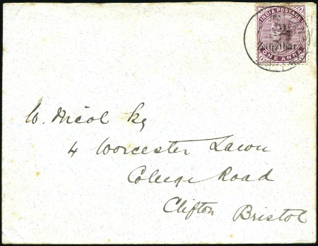Stamp of Zanzibar » The Zanzibar Post Office (1895-1964) 1896 (May) Envelope single rate to England bearing