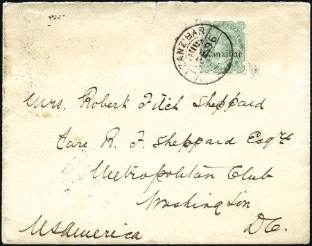 Stamp of Zanzibar » The Zanzibar Post Office (1895-1964) 1896 (Feb 19) Envelope at single letter rate from 