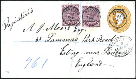 Stamp of Zanzibar » The Zanzibar Post Office (1895-1964) 1897 (Apr 12) Overprinted India 2a6p postal statio