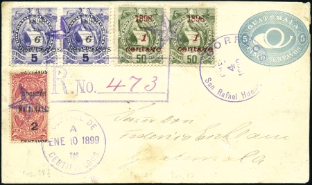 Stamp of Guatemala 1898 Surcharges: Specialised accumulation mint sin