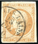 Stamp of France 1860 Càd SARDES sur Empire ND : 5c vert et 40c ora