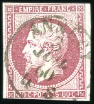Stamp of France 1860 Càd SARDES sur Empire ND : 5c vert et 40c ora