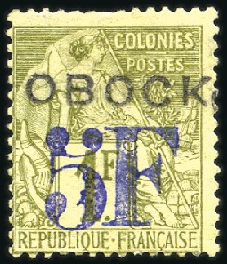 Stamp of Colonies françaises » Obock 1893, Collection de neufs et obl. sur pages avec b