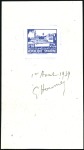 Stamp of Syria 1940 0.50p blue Damas Museum Artist proof on thin 