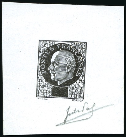 Stamp of France 1941-42 Pétain, deux épreuves sans cartouche de Be