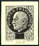 Stamp of France 1941-42 Pétain, deux épreuves sans cartouche de Be