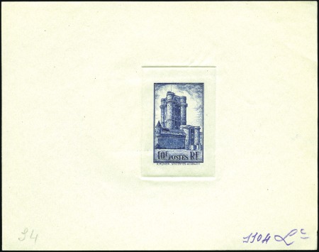 Stamp of France 1938 10F Donjon de Vincennes, sept épreuves d'atel