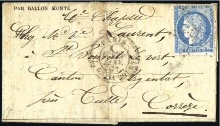 Stamp of France » Guerre de 1870-1871 Ballon Le Général Cambronne n°67 (le dernier parti