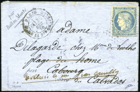 Stamp of France 1870-71, Ballon L'Armée de la Loire n°53, sur form