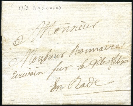 Stamp of Colonies françaises » Inde 1753, Lettre pour un bateau en rade de Pondichéry 
