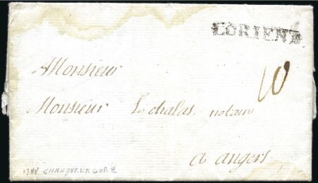 Stamp of Colonies françaises » Inde 1788, Lettre de Chandernagor datée du 18.12.88 pou