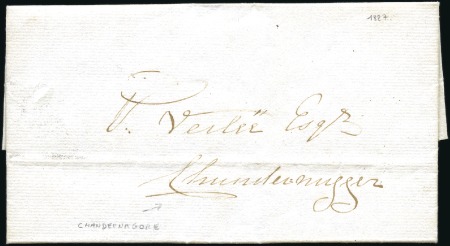 Stamp of Colonies françaises » Inde 1827, Lettre de Calcutta datée du 30.01.27 à desti