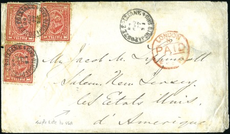 Stamp of Egypt » 1874 Bulaq 1877 Cover from Port Saïd (24.08.77) to Salem (NJ)