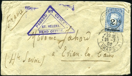 Stamp of St. Helena 1901-02, Five POW covers from an archive to France