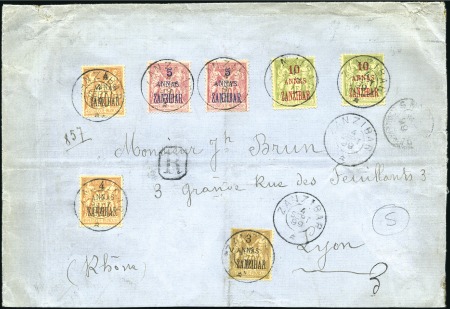 Stamp of Zanzibar » The French Post Office (1889-1904) 1899 (Sep 4) Envelope sent registered to France wi