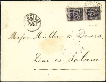 Stamp of Zanzibar » The French Post Office (1889-1904) 1902 (Aug 22) Envelope sent double letter rate to 