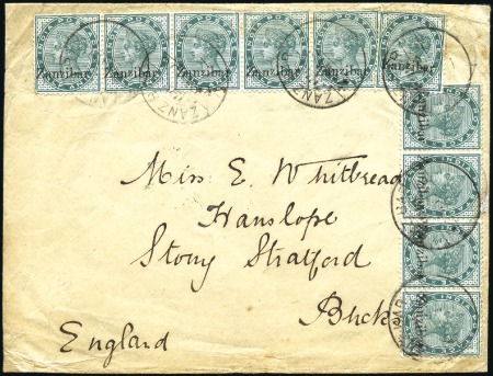 Stamp of Zanzibar » The Zanzibar Post Office (1895-1964) 1896 (May 7) Envelope at double letter rate to Eng