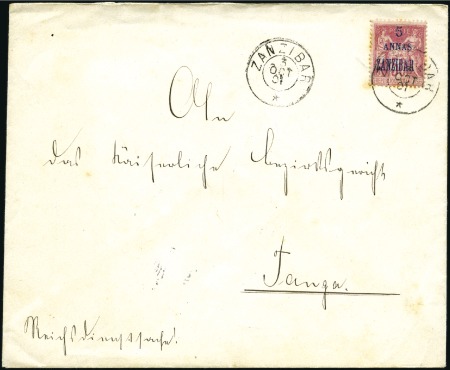 Stamp of Zanzibar » The French Post Office (1889-1904) 1901 (Oct 3) Envelope from the German Consulate in