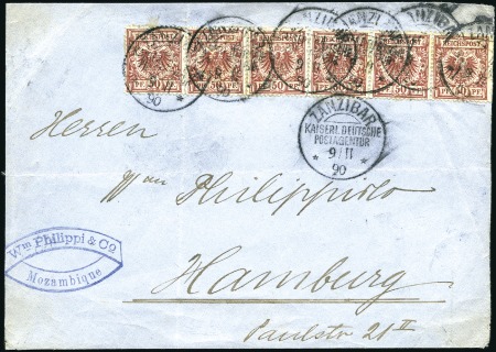 Stamp of Zanzibar » The German Post Office (1890-1891) 1890 (Nov 9) Front at fifteen-times letter rate to