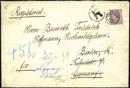 Stamp of Zanzibar » The Indian Post Office (1875-1895) 1892 (May 1) Envelope at registered double letter 