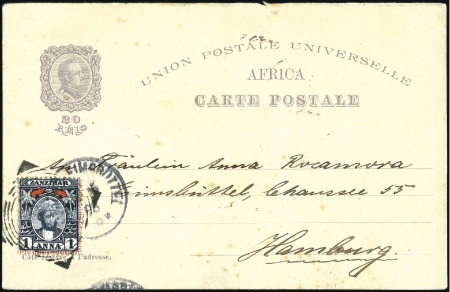 Stamp of Zanzibar » The Zanzibar Post Office (1895-1964) 1898 (Apr 21) Portugues 20r postal stationery card