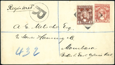 Stamp of Zanzibar » The Zanzibar Post Office (1895-1964) 1902 (Jun 10) 1a Postal stationery envelope sent r