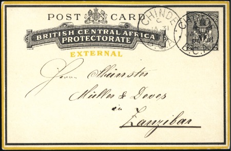 Stamp of Zanzibar » Destination Mail BRITISH CENTRAL AFRICA: 1897 (Jan 31) 2d Postal st