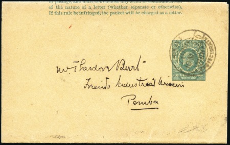 Stamp of Zanzibar » Destination Mail EAST AFRICA & UGANDA: 1910 (May 10) 3c Newspaper w