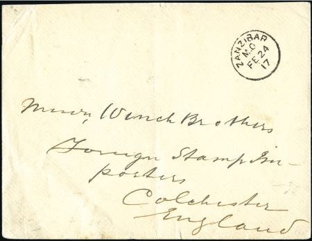 Stamp of Zanzibar » The Zanzibar Post Office (1895-1964) 1917 (Feb 24) Governmental envelope (embossed logo