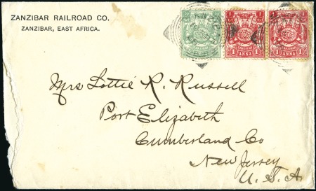 Stamp of Zanzibar » The Zanzibar Post Office (1895-1964) 1905 (Sep 19) Zanzibar’s Bububu Railroad Co. envel