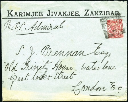 Stamp of Zanzibar » The Zanzibar Post Office (1895-1964) 1908 Pair of Karimjee Jivanjee commercial envelope
