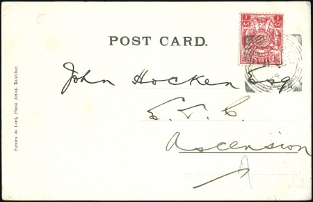 Stamp of Zanzibar » Destination Mail ASCENSION: 1904 (Oct 11) Picture postcard of Regen