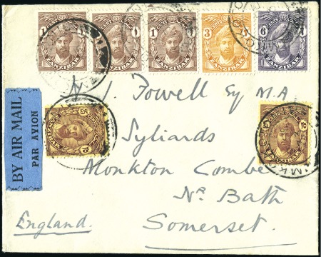 Stamp of Zanzibar » The Zanzibar Post Office (1895-1964) 1933 (Dec 2) Envelope to England with 1926-27 1c (