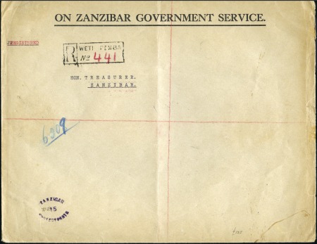 Stamp of Zanzibar » The Zanzibar Post Office (1895-1964) 1934 (Jul 20) Large official envelope sent unfrank