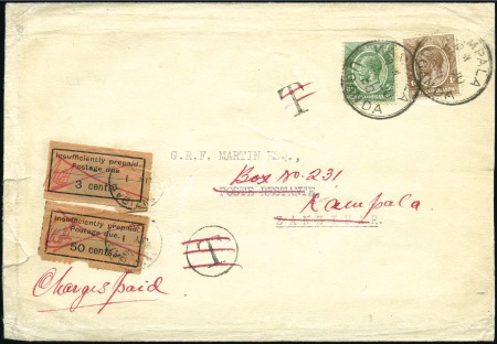 Stamp of Zanzibar » The Zanzibar Post Office (1895-1964) POSTAGE DUE: 1930 (Jul 25) Incoming envelope from 