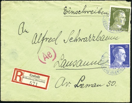 Stamp of Israel » Israel: The Holocaust - Ghettos BENDSBERG: 1943 Registered censored cover from Isa