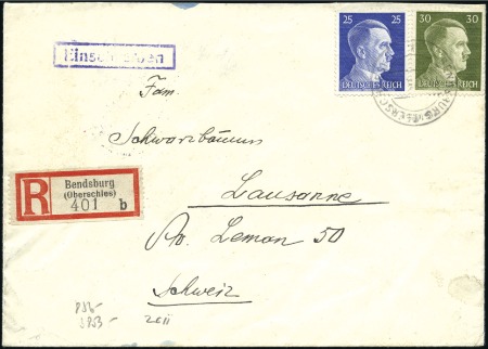 Stamp of Israel » Israel: The Holocaust - Ghettos BENDSBERG: 1943 Registered censored cover from Sar