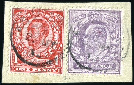 Stamp of Great Britain » British Post Offices Abroad ASCENSION: 1902-11 KEVII 6d dull purple and KGV 1d