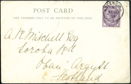 Stamp of Great Britain » British Post Offices Abroad ASCENSION: 1901 (Aug 30) Picture postcard ("Posted
