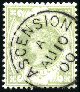 Stamp of Great Britain » British Post Offices Abroad ASCENSION: 1887 1s green with 22mm code A cds, col