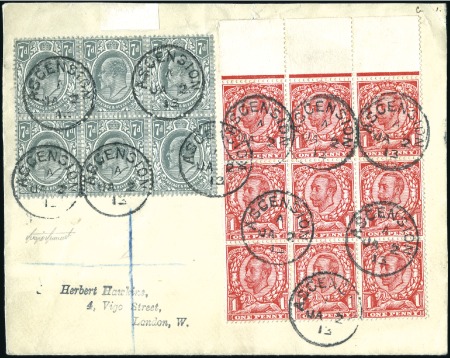 Stamp of Great Britain » British Post Offices Abroad ASCENSION: 1913 (Jan 2) Envelope to England with 1
