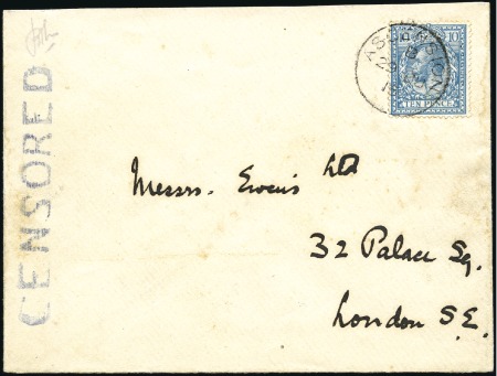 Stamp of Great Britain » British Post Offices Abroad ASCENSION: 1916 (Jun 29) Envelope addressed to Eng