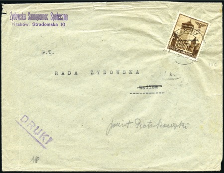 Stamp of Israel » Israel: The Holocaust - Ghettos KRAKAU: Envelope franked General Government 6pfg t